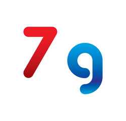 7g logo initial blue and red 