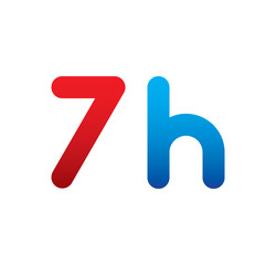 7h logo initial blue and red 