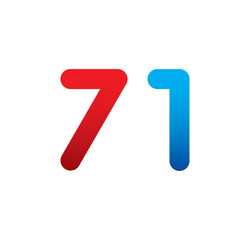 71 logo initial blue and red 