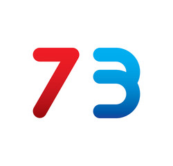 73 logo initial blue and red 