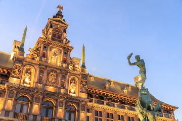 Fotobehang Stadhuis op de Grote Markt van Antwerpen © pigprox