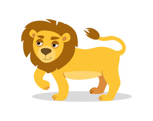 cute lion on a white background. Vector graphics