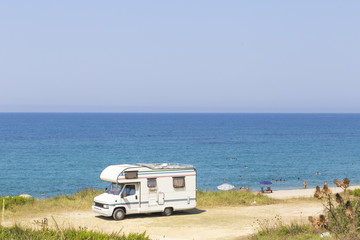 car caravan sea,  holidays, summer, europe