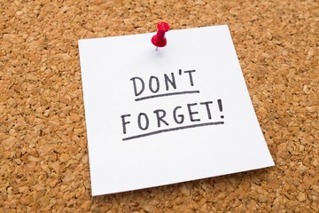 Note on Pinboard - Don't forget!