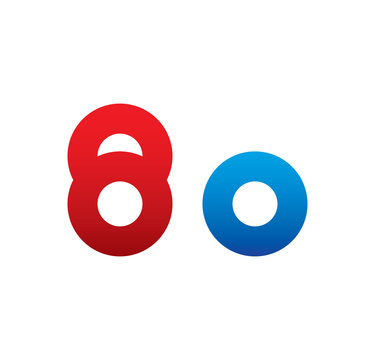 8o logo initial blue and red 