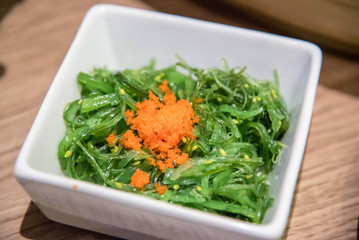 A delicious fresh seaweed salad.