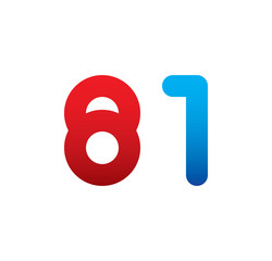 81 logo initial blue and red 