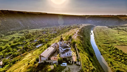 Foto op Canvas Christian Orthodox church in Old Orhei, Moldova. Aerial view fro © Calin Stan
