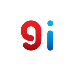 9i logo initial blue and red 