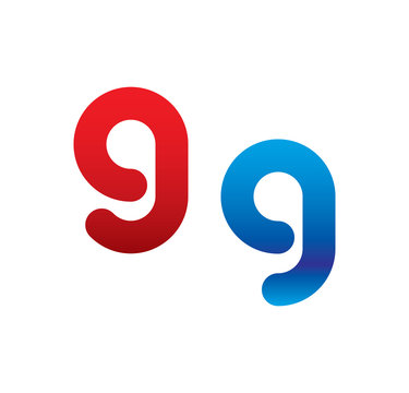 9g logo initial blue and red 