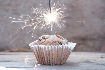Cupcake with sparkler