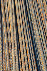 Steel deformed bars for concreting reinforcement.