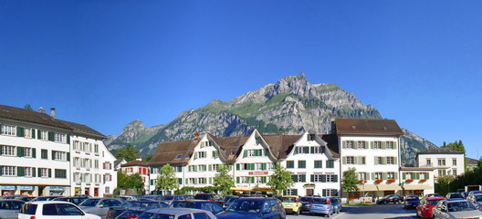 Glarus is the capital of the canton of Glarus in Switzerland, Glarus lies on the foot of the Glärnisch (part of the Schwyzer Alps)