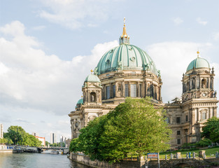 Fototapeta na wymiar Panoramic Berlin Cathedral at famous Museum Island, Germany