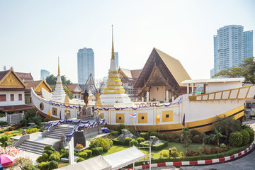 Wat Yannawa Temple and boat pagoda style church Bangkok, Thailan