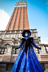 Fototapeta premium Venice Carnival 2016, Italy, beautifull marked model