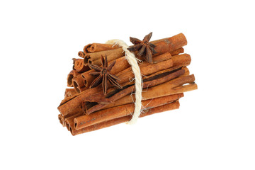 Cinnamon sticks and star anise spice