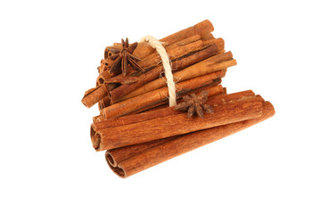Cinnamon sticks and star anise spice