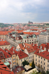 Naklejka na ściany i meble aerial view of Old Town Square neighborhood in Prague