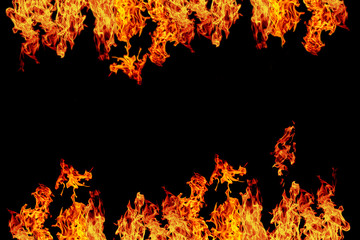 fire or ablaze wall, yellow, orange and red and red Fire flame i