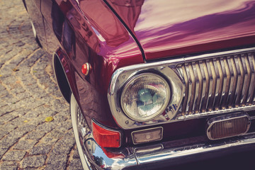 Vintage red retro automobile