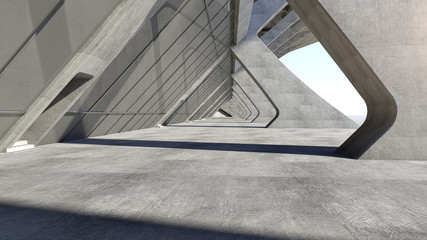 Abstract concrete geometric structure background. 3D rendering
