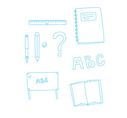 Line art school elements