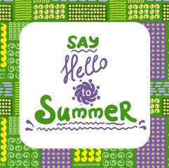 Summer card with designed text.
