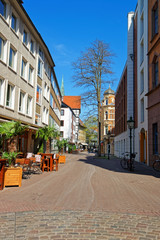 Fototapeta na wymiar Street in the Old City center in Hanover