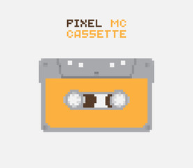 Pixel MC Cassette, retro record medium, pixelated illustration. - Stock vector - 116638357