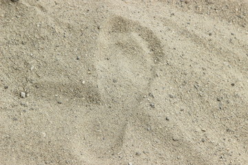 footprint on the sand beach