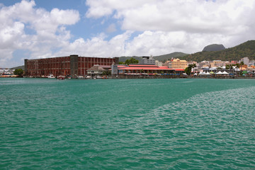 Sea gulf and city. Port Louis, Mauritius