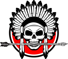 Indian Skull with Arrow