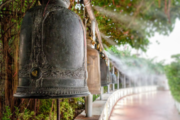 Fototapeta premium Bell ancient in Golden mount temple, Bangkok, Thailand.