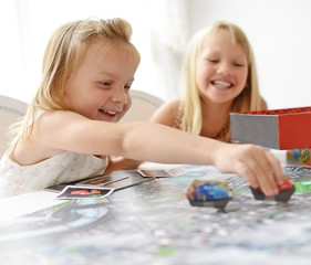 kids playing board game