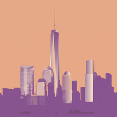 Obraz premium New York City Skyline at Sunset