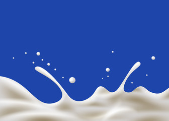 milk splash on blue background
