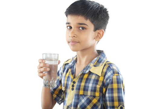 Indian boy drinking water