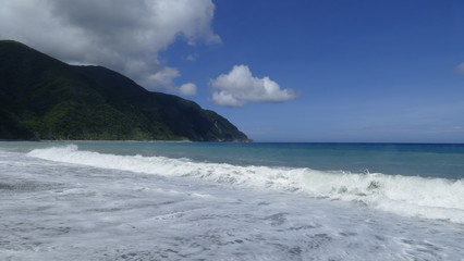 beautiful beach on the east of Taiwan with nice view and sea