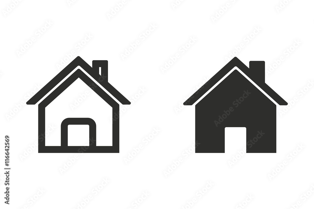 Wall mural home - vector icon.