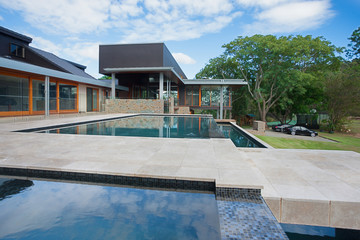 Luxury poll closeup with floor tiles on the ground