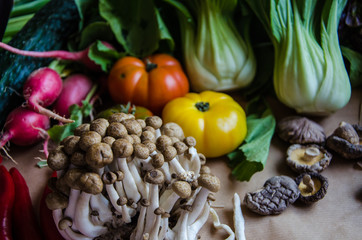 Fifth set of selected quality vegetables and another food