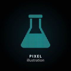 Flask - pixel illustration.