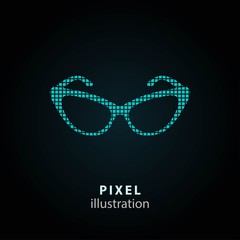 Fototapeta premium Glasses - pixel illustration.