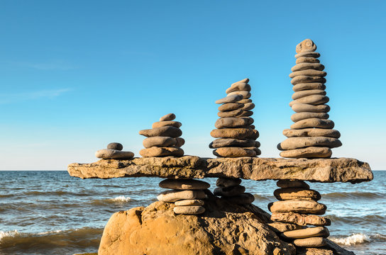 Stacks of pebbles