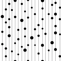 Tapeten Polka Dot schwarz auf Linie nahtloses Muster © ya_nataliia