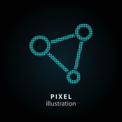 Network - pixel illustration.