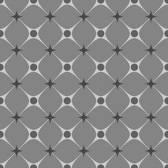 Rhombus and star gray seamless pattern