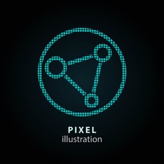 Network - pixel illustration.