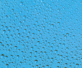Natural blue background - drop of rain
